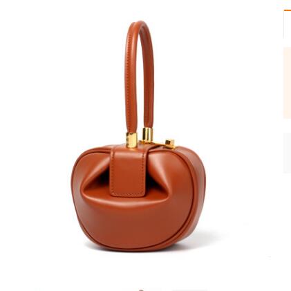 Leather handbags Europe and the United States fashion retro French niche design portable dumplings wonton handbags - Fashionner