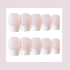 24 Pieces Of French Long Fake Nails - Fashionner