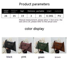 Rivet Bag Envelope Chain Crossbody - Fashionner