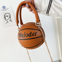 Basketball Shape Handbags and Purses for Women Chain Shoulder Crossbody Bag Girls Ladies HandBags - Fashionner
