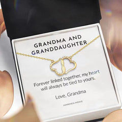 Fashion Double Heart Love Necklace With Rhinestones Inlaid Zircon Mother Valentine's Day Gift - Fashionner