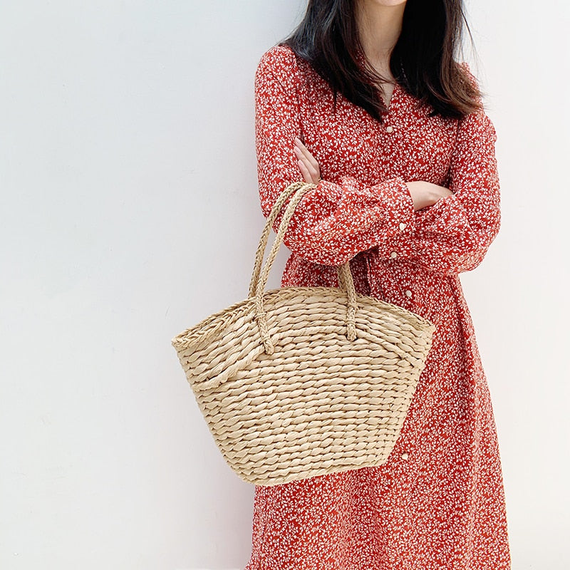Fashion Rattan Women Handbags Wicker Lady Bags - Fashionner