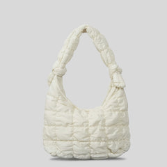 Simple Quilted Bubble Texture Cloud Pleated Handbag For Women - Fashionner