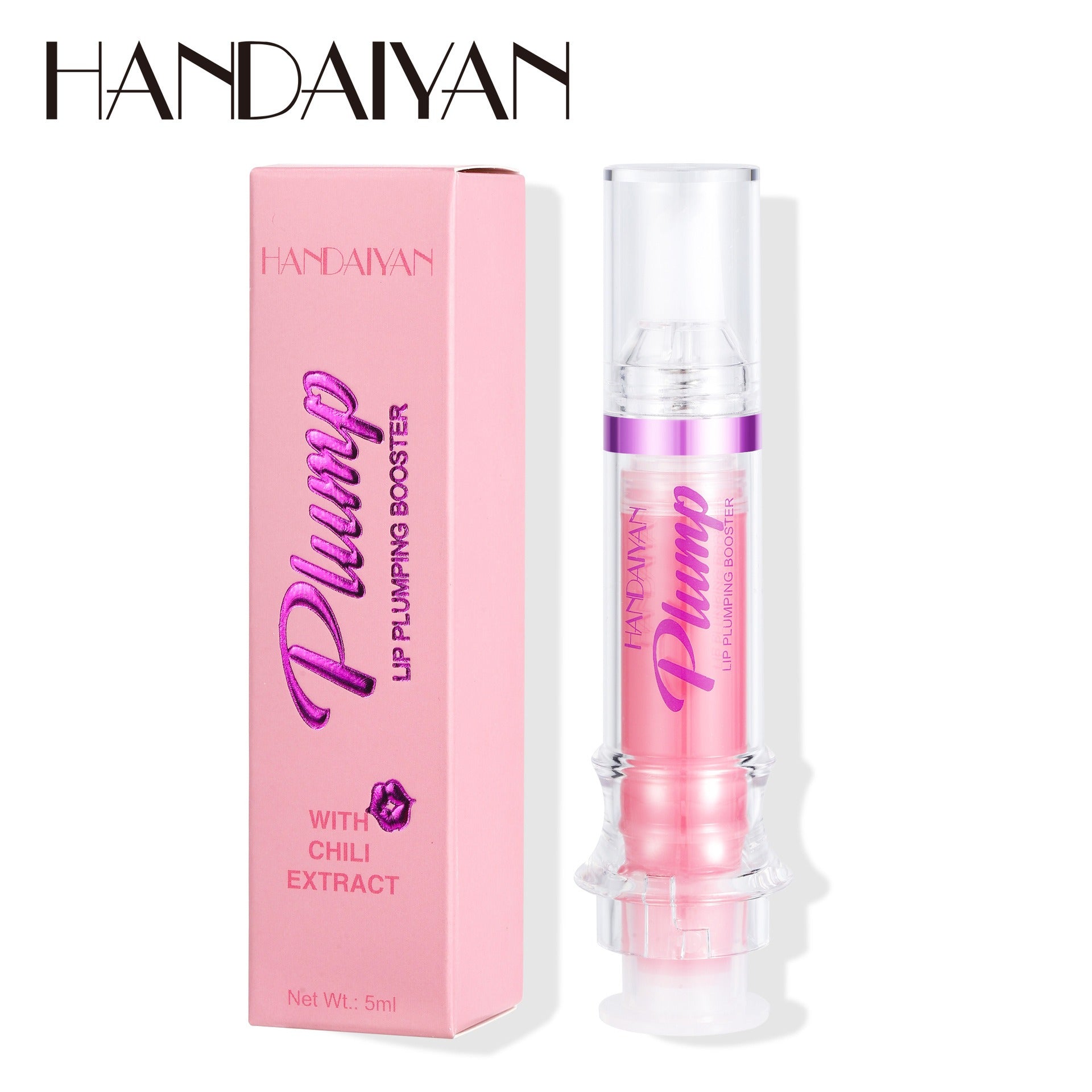 HANDAIYAN PLUMP & POUT Lip Plumping Booster Gloss, High Shine for Plumper Looking Lips,Extreme Shine Crystal Volume Lip Oil - Fashionner