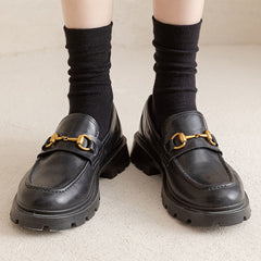 White Women's Mid-tube Socks Solid Color - Fashionner