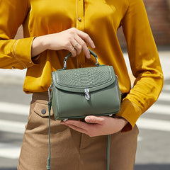 Fashion Pressed One-shoulder Diagonal Leather Handbags - Fashionner