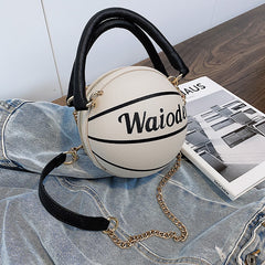 Basketball Shape Handbags and Purses for Women Chain Shoulder Crossbody Bag Girls Ladies HandBags - Fashionner