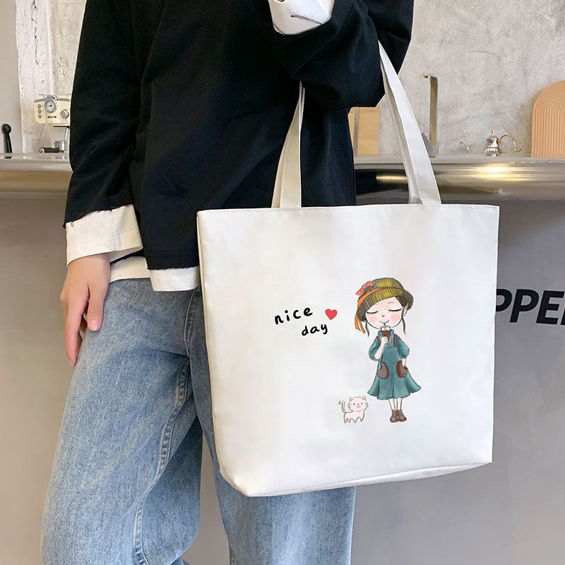 Women's Canvas Bag New Shoulder Handbag Student Tote One Piece - Fashionner
