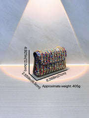 Fashionable team single shoulder crossbody bag small bag with diamond inlaid dinner bag