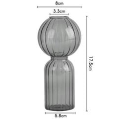 Ins Creative Glass Vase Striped Transparent Glass Vase Table Decorative Ornaments Hydroponic Flower Simple Vase