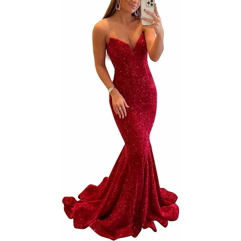 Sequin Evening Dresses For Women Formal Long Prom Party Gowns - Fashionner