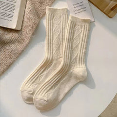 Women's Fashion Rhombus Wool Socks - Fashionner