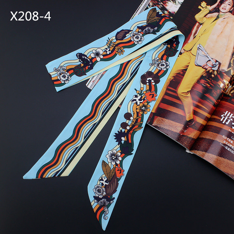 Women's French Flower Wave Imitated Silk Scarves - Fashionner