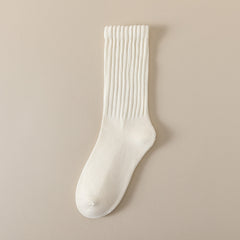 Winter Fleece-lined Thickened Middle Tube Cotton Thermal Terry Long Tube Casual Socks - Fashionner
