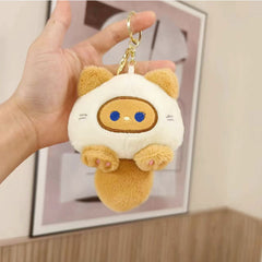 Creak Kitten Plush Doll Creative Schoolbag Keychain Pendant