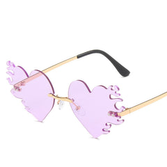New Metal Frameless Love Flame Sunglasses - Fashionner