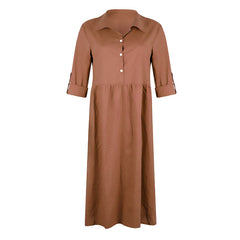 Loose button midi dress