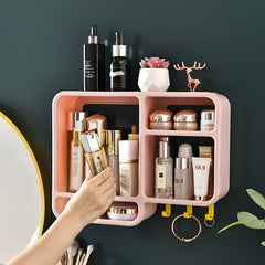 Cosmetics Dust-proof Wall Shelf - Fashionner