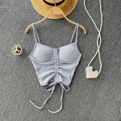 Women's Camisole Fashion Drawstring Slim Fit Vest - Fashionner