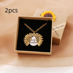 You Are My Sunshine Sunflower Necklace Women Men - Fashionner