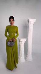 Autumn New Long Dress Style Satin Banquet President's Dress - Fashionner