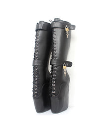 High Heel Plus Size Elastic Slim Fit Tied High Leg Boot - Fashionner
