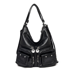 Women's Large Capacity Soft Leather Textured Shoulder Bag - Fashionner