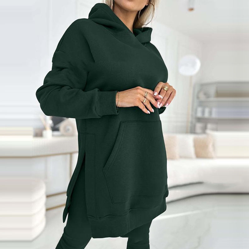 Temperament Commute Loose Hooded Sweater Pants Two-piece Set - Fashionner