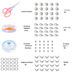 Glass Jelly Double Crystal Round Beads Material Package Handmade Diy Bracelet Accessories Set Box String Beads Materials