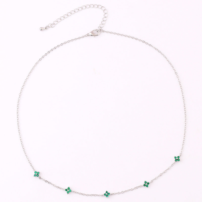 Ins Style Fashion Blue Flower Necklace Vacation Beach Travel Spring Summer Jewelry - Fashionner