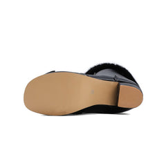 Lace-up Bow Women's Chunky Heel Boots - Fashionner