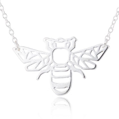 Personalized hollow bee necklace