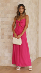 Tied Spaghetti-strap Trendy Jumpsuit - Fashionner