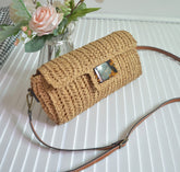 Straw Fashion Vintage Leopard Print Crossbody Bag - Fashionner