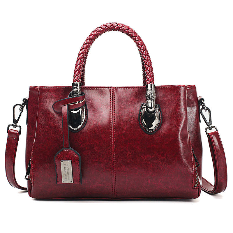 Vintage Oil Wax leather luxury handbags Women Bags - Fashionner