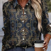 Women's Fashion Long Sleeve Lapel Loose Shirt - Fashionner