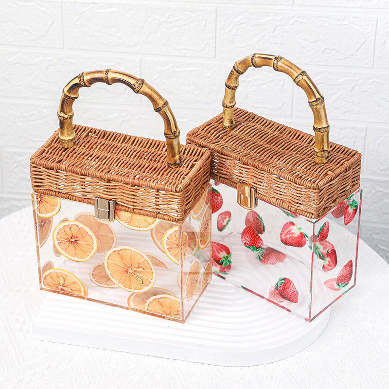 Fashion Women Ice Crush Acrylic Evening Bag Luxury Clutch Purse Elegant Transparent Handbags - Fashionner