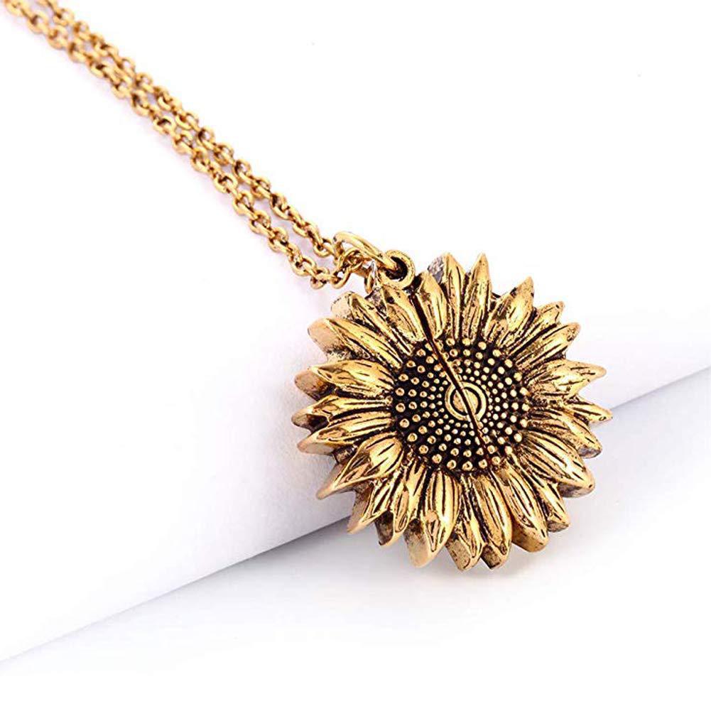 You Are My Sunshine Sunflower Necklace Women Men - Fashionner