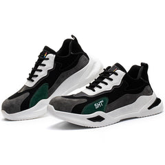 New Men's Anti Smash And Anti Puncture Breathable Work Shoes Steel Toe Cap Protective Shoes Safety Shoes - Fashionner
