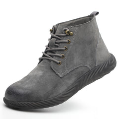 Winter Cotton Shoes Men's Steel Toe Cap Anti-Smash Anti-Piercing Wear-Resistant Non-Slip Work Plus Velvet Cold-Proof Shoes - Fashionner