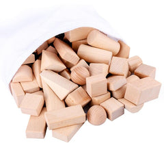 100 Blocks Made of Barrels of Beech Wood Lump Logs Baby Toys for Early Education for Children Building Block Children Puzzle Toy - Fashionner