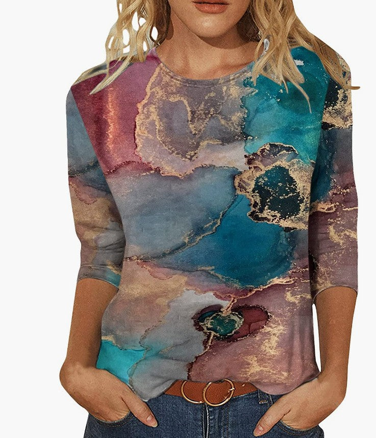 Women's Clothing Amazon European And American Milk Silk Round Neck Positioning - Fashionner