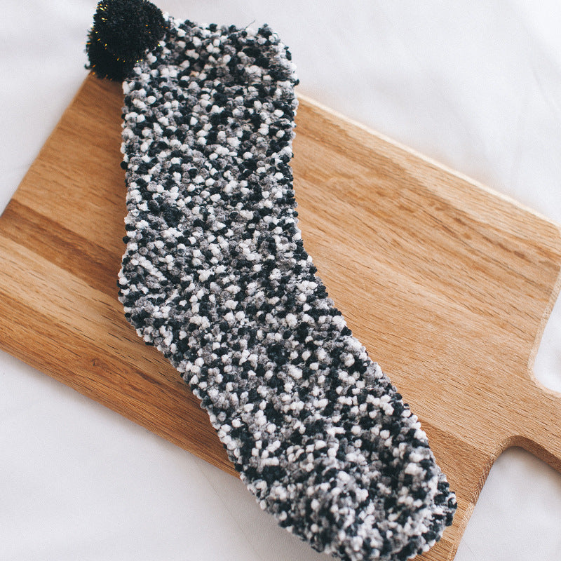 Thickened Fleece-lined Confinement Coral Fleece Sleeping Wear Warm Terry Sleeping Socks - Fashionner