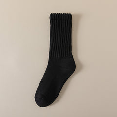 Winter Fleece-lined Thickened Middle Tube Cotton Thermal Terry Long Tube Casual Socks - Fashionner