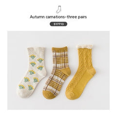 Cartoon Mid Tube Trendy Cotton Women's Socks - Fashionner