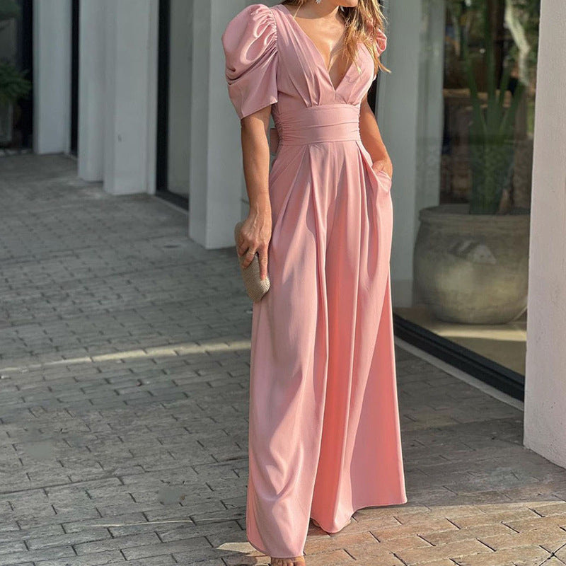 Fashion Elegant Plus Size Wide Legs Jumpsuit - Fashionner