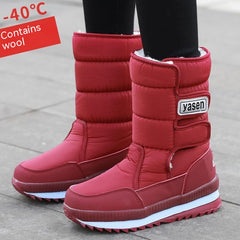 Waterproof Non-slip Mid-calf High Padded Cotton Shoes - Fashionner