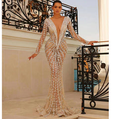 Backless Tight Fishtail Sheath Dress - Fashionner