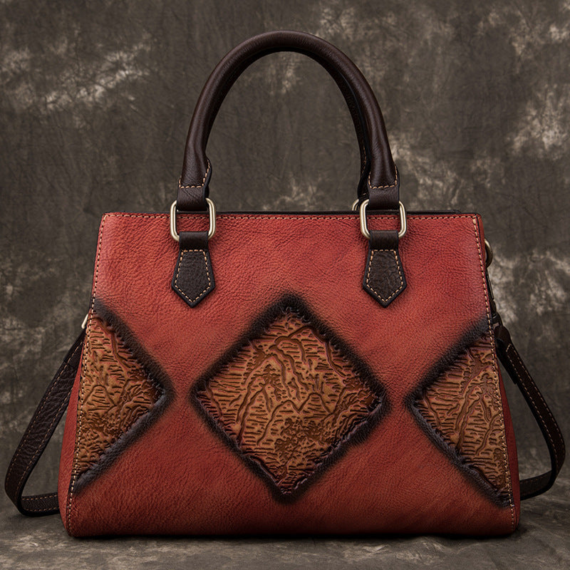 Top Layer Cowhide Retro European And American Fashion Casual Handbag - Fashionner