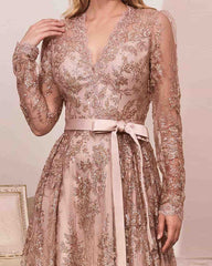 Tie-up Host Banquet Dress Evening Dress - Fashionner